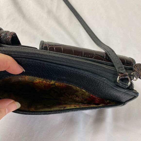Brighton Black and Brown Crossbody Bag Hudson Organizer - Picture 6 of 12